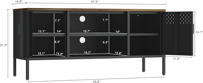 Manhattan Comfort Landen 47" Modern Metal TV Stand - Image 3