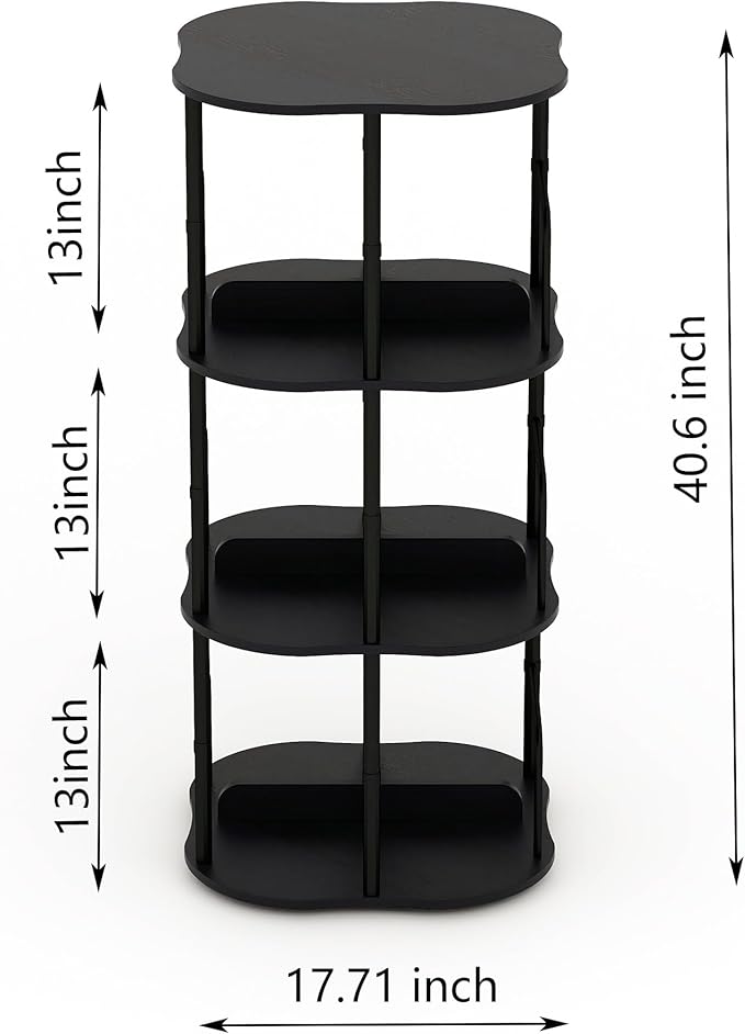3-Tier Rotating Bookshelf, 360 ° Display Stackable Spinning Bookshelf Tower - Image 2