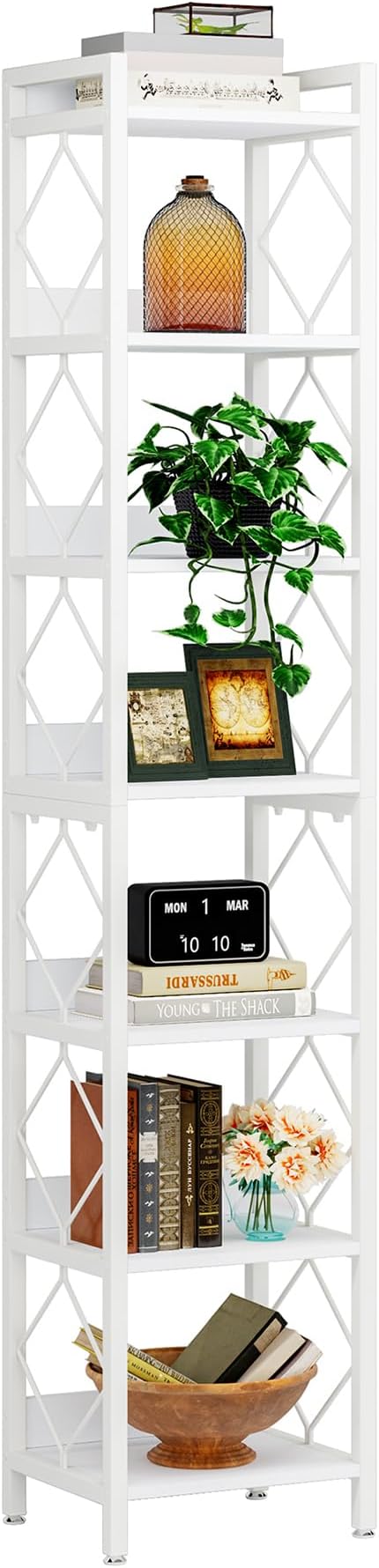 Tribesigns 78.7 Inch Extra Tall Narrow Bookshelf, 7 Tier Skinny Bookcase - Image 9