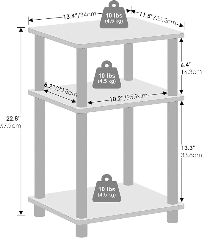 Furinno Just 3-Tier Turn-N-Tube End Table - Image 2