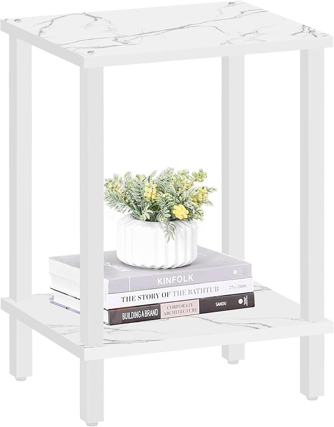 TUTOTAK End Table, Side Table, Nightstand, 2-Tier Storage Shelf, Sofa Side Table by WelcometotheTUTOTAKHome