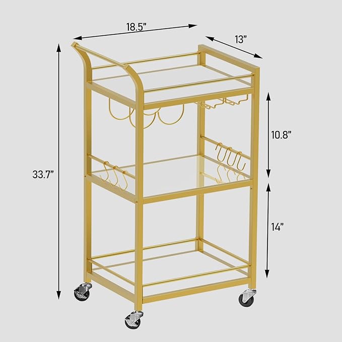 TUTOTAK Bar Cart, Home Bar Serving Cart - Image 6