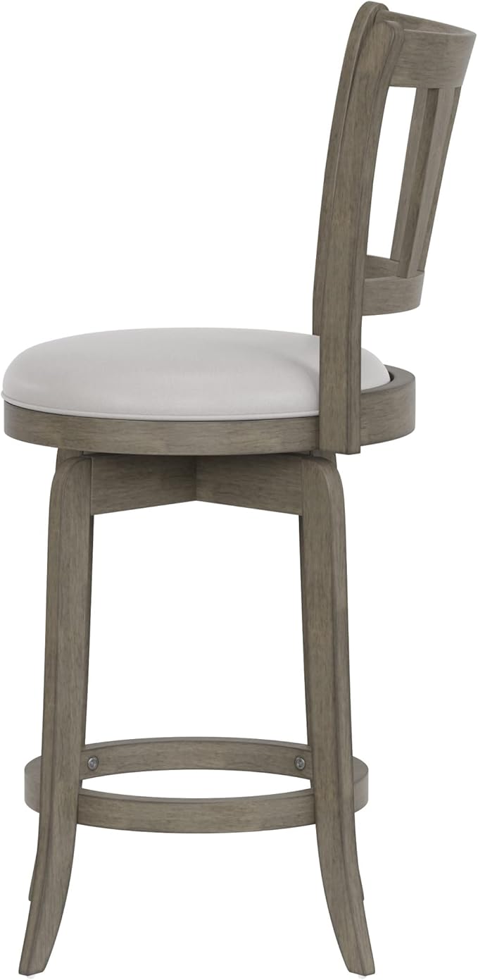Hillsdale Presque Isle 26" Wood Swivel Counter Height Stool, Aged Gray - Image 13