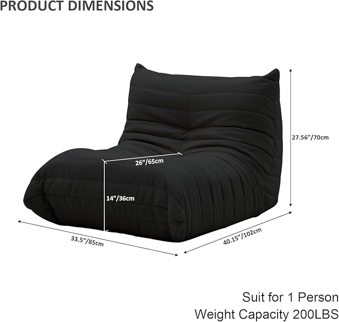 Luxury Sofa Couch Chair, Lazy Floor Seating, Fireside Bean Bag Chair, Ergonomic - Image 2