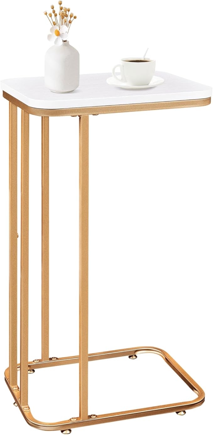 C Shaped End Table, 27 inches High Side Table by KJGKKHOME