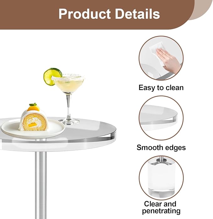 Acrylic End Table, Modern Minimalist Acrylic Side Tables, Drink Table - Image 4
