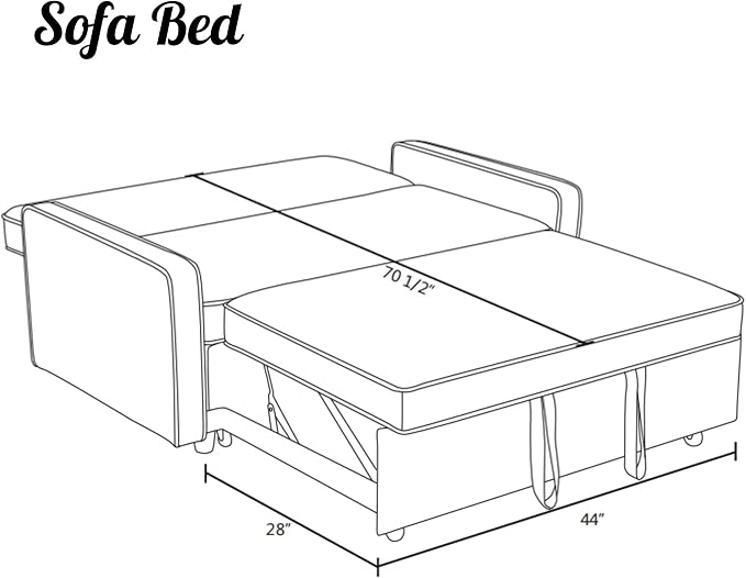 53 Inch Convertible Pull Out Sofa Bed, Sleeper Couch - Image 3