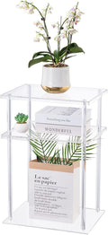 HMYHUM Clear Acrylic Side Table, 3-Tier End Table by HMYHUM