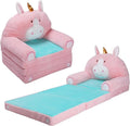 Foldable Kids Couch Toddler Backrest Armchair 2 In 1 Flip Open Sofa Bed by Decalsweet