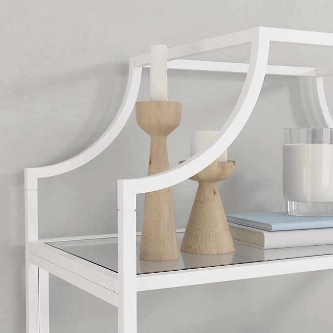 Sauder International Lux Book Shelf 5 Tier Modern Metal Multipurpose Bookcase - Image 5