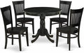 East West Furniture ANVA5-BLK-W 5 Piece Modern Dining Table Set Includes a by EastWestFurniture