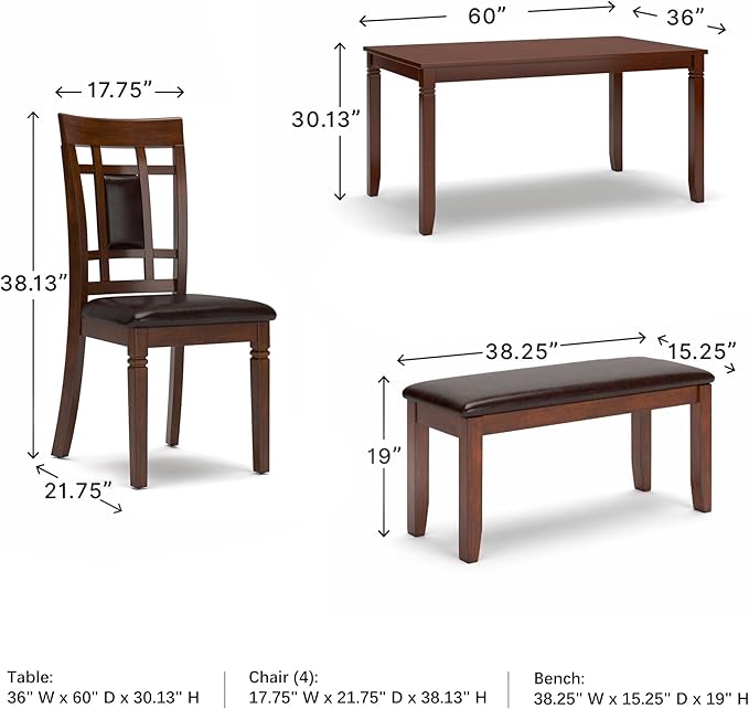 Signature Design by Ashley Bennox Dining Room Set, Includes Table, 4 18" Chairs - Image 6