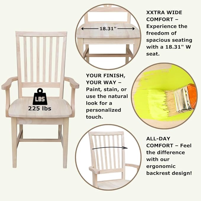 IC International Concepts Mission Side Chair - Image 5