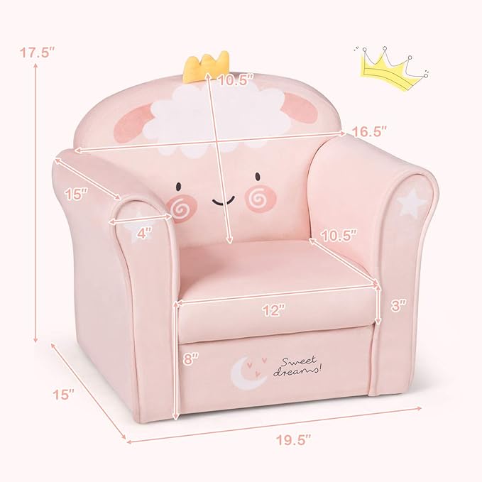Costzon Kids Couch, Children's Sofa Armrest Chair - Image 7