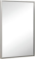 Hamilton Hills 24x36 inch Polished Silver Metal Framed Wall Mounted Mirror by HamiltonHills