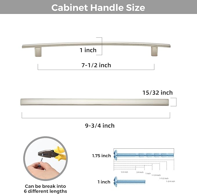 5 Pack Cabinet Handles 7.5" Hole Center - Image 3