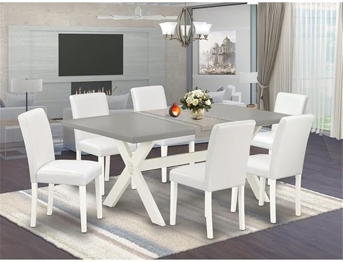 East West Furniture X097AB264-7 7 Piece Dining Table Set Consist of a Rectangle - Image 2