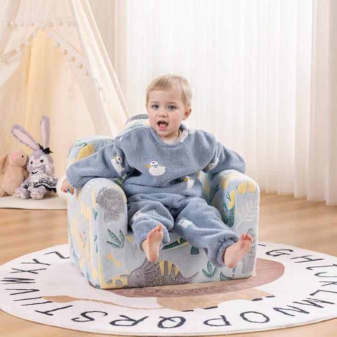 Tiita Kids Couch Plush Toddler Chair, Cloud-Like Glow in The Dark Kids Sofa - Image 2