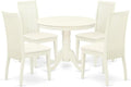 East West Furniture ANIP5-LWH-C 5 Piece Kitchen Table & Chairs Set Includes a by EastWestFurniture