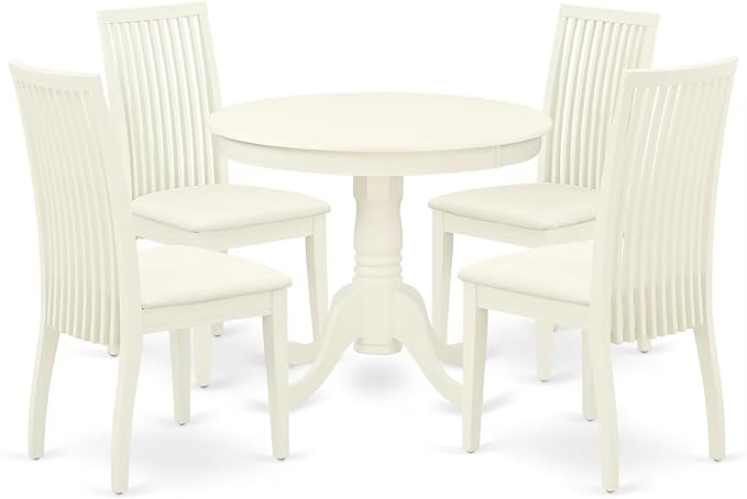 East West Furniture ANIP5-LWH-C 5 Piece Kitchen Table & Chairs Set Includes a by EastWestFurniture