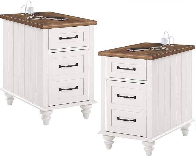 WAMPAT 2 Pack Off White End Table - Image 9