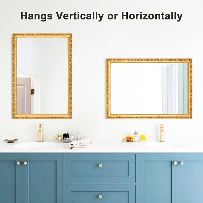 Gold Vintage Mirror, Traditional Antique Wall Mirrors - Image 5