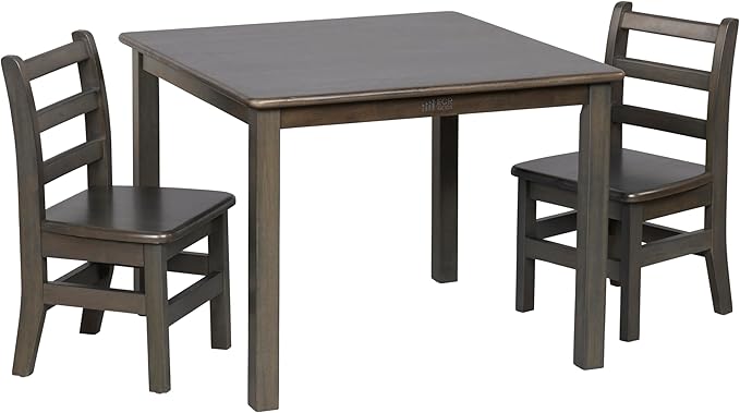ECR4Kids 30in x 30in Square Hardwood Table and Chair Set, 12in Seat Height by ECR4Kids