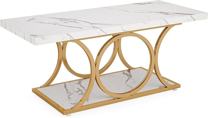 Tribesigns Rectangle Coffee Table, 46.45-inch Modern Coffee Tables - Image 4