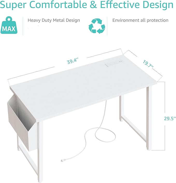 Lufeiya White Computer Desk - Image 3