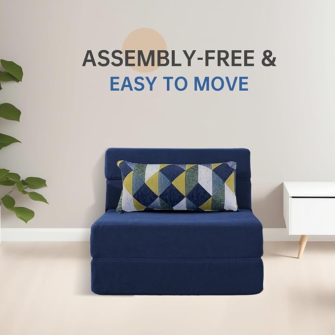 Folding Sofa Bed with Pillow Memory Foam Convertible Sleeper Chair Bed Couch - Image 6