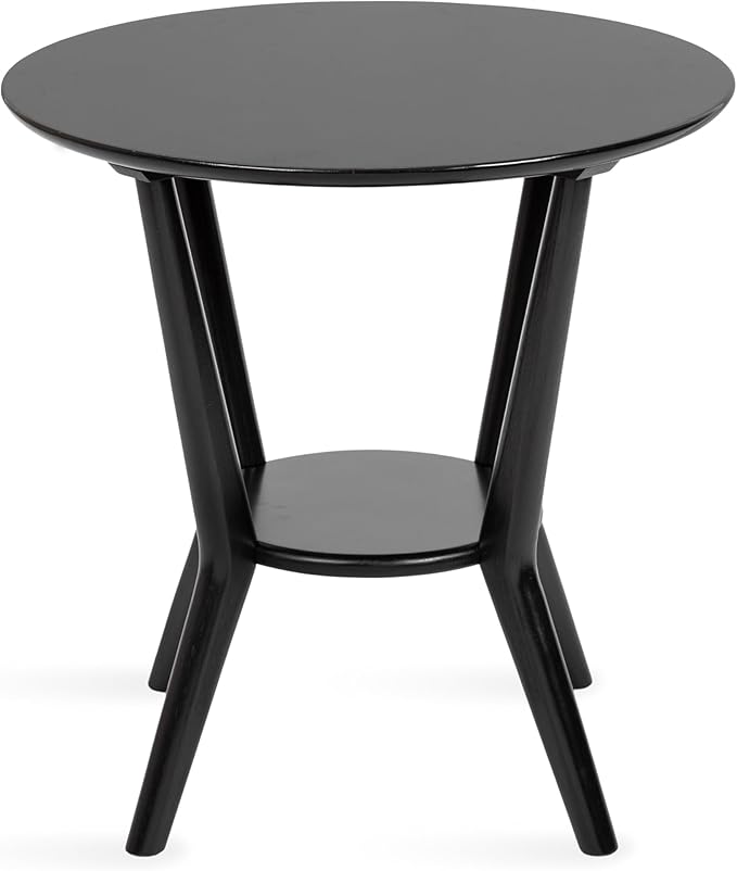 Kate and Laurel Nylah Round Wooden Side Table; 24 x 24 x 24; Black; Modern - Image 8