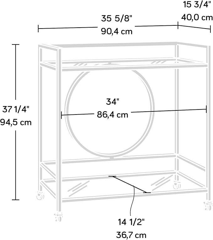 Sauder International Lux Bar Cart - Image 3