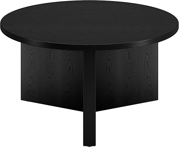 Henn&Hart 32" Round Wood Pedestal Coffee Table by HennHart