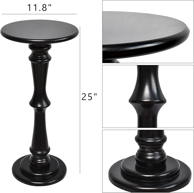 SwallowLiving Small Round Side Table, Tall End Tables Living Room, Narrow Night - Image 3