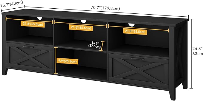 DWVO 70 Inch Farmhouse TV Stand - Image 2