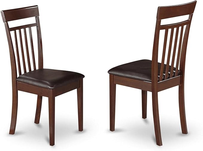 East West Furniture ANCA3-MAH-LC 3 Piece Kitchen Table Set - Image 5