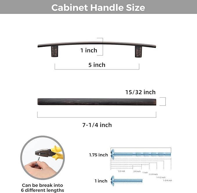 15 Pack Cabinet Handles 5" Hole Center - Image 3