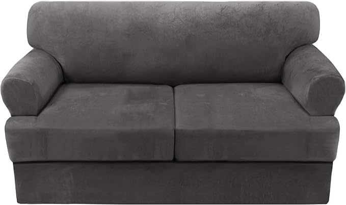 H.VERSAILTEX Sofa Cover 3 Piece T Cushion Loveseat Slipcovers Thick Velvet by HVERSAILTEX