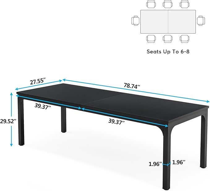 Tribesigns 78.7 Inches Extra Long Computer Desk 2 Person Desk, Double Long Desk - Image 2