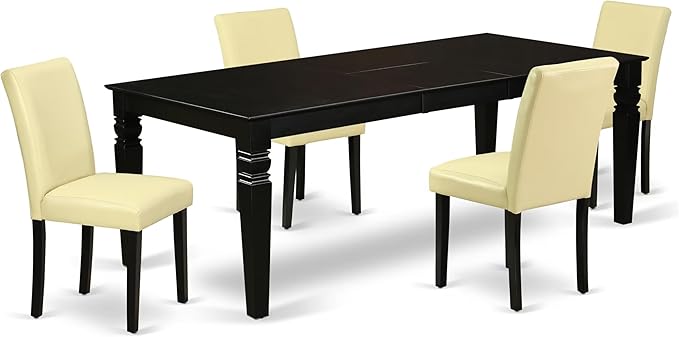 East West Furniture LGAB5-BLK-73 5 Piece Dining Set Includes a Rectangle Dining by EastWestFurniture