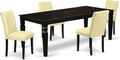 East West Furniture LGAB5-BLK-73 5 Piece Dining Set Includes a Rectangle Dining by EastWestFurniture
