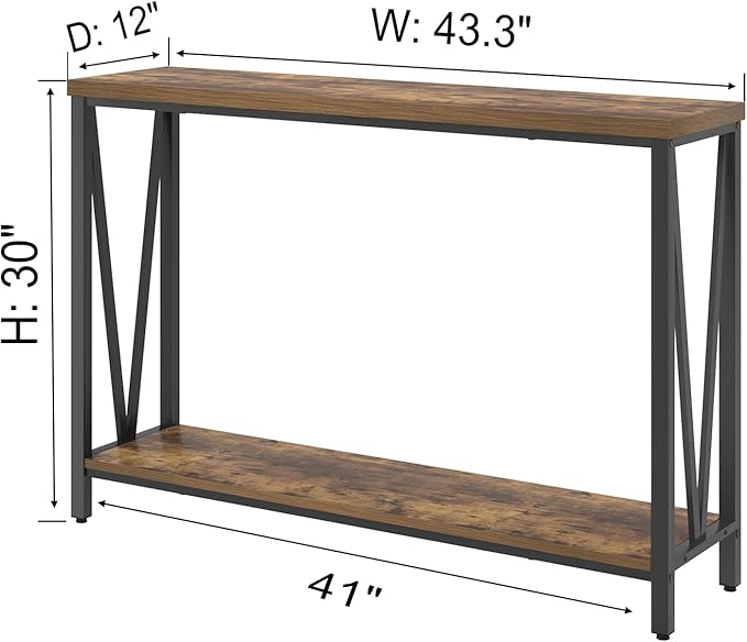 EXCEFUR Entryway Table, Narrow Sofa Console Tables Behind Couch, Modern Entry - Image 2