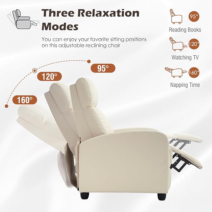 BestMassage | Recliner Chair | No Massage Function | Pu Beige | - Image 6