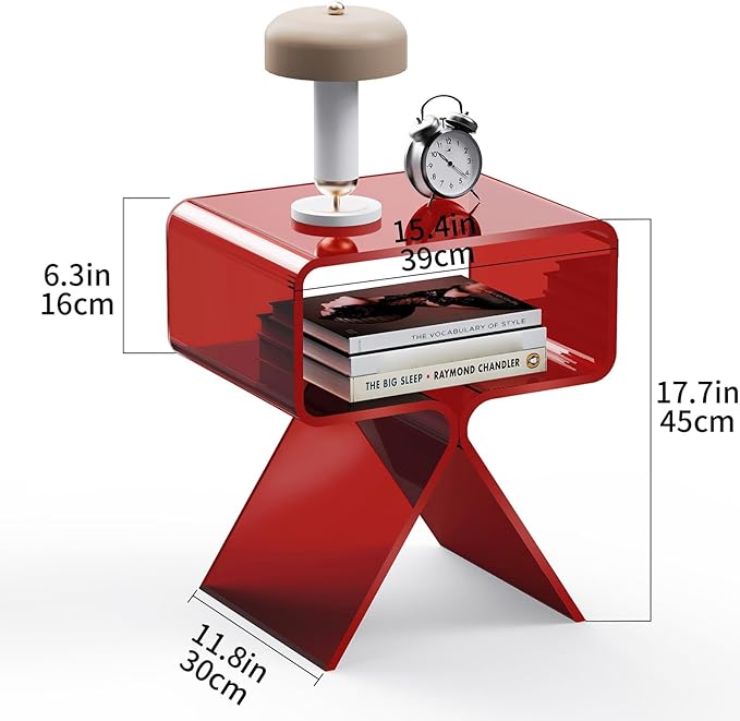 Acrylic Nightstand Side Table Modern Design Clear Home Decor Display End Table - Image 3