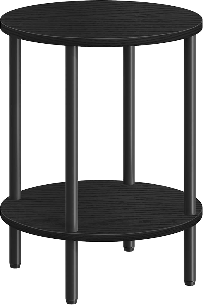Round Side Table, 2-Tier End Table, Small Side Table by Choezon