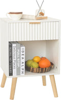 White Nightstand, Modern Bedside Table by Fultyle