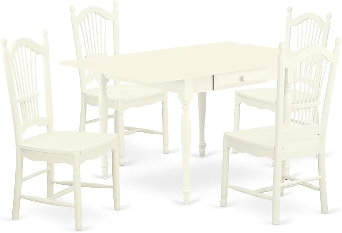 East West Furniture MZDO5-LWH-W 5 Piece Kitchen Table & Chairs Set Includes a by EastWestFurniture