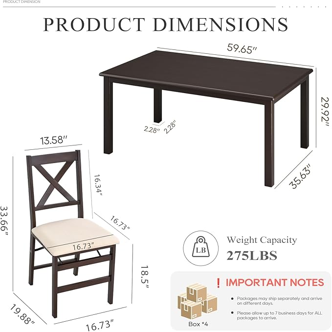COLAMY 60 Inch Rectangular Kitchen Dining Table - Image 6