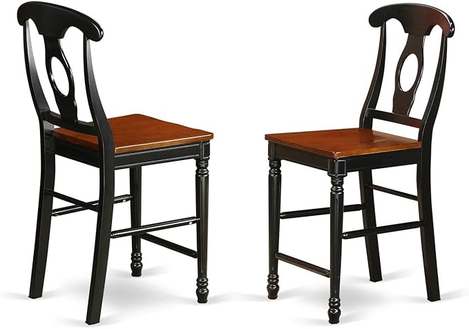 East West Furniture YAKE3-BLK-W 3 Piece Kitchen Counter Set - Image 3