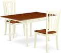 East West Furniture MZNI3-WHI-W 3 Piece Modern Dining Table Set Contains a by EastWestFurniture